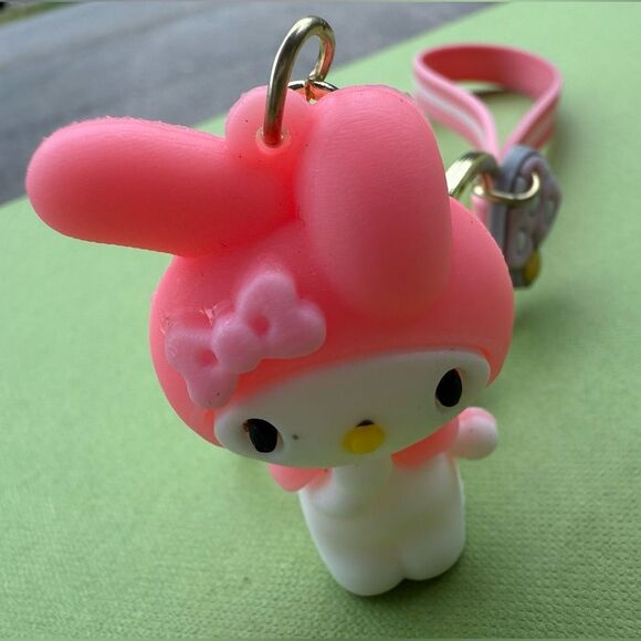 My Melody Pink Strap Keychain with Charms & Wristlet – Sanrio Kawaii Cute Gift - Picture 3 of 17